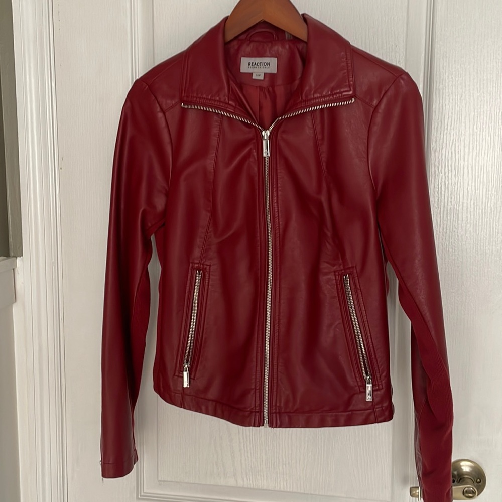 Red Faux Leather Jacket